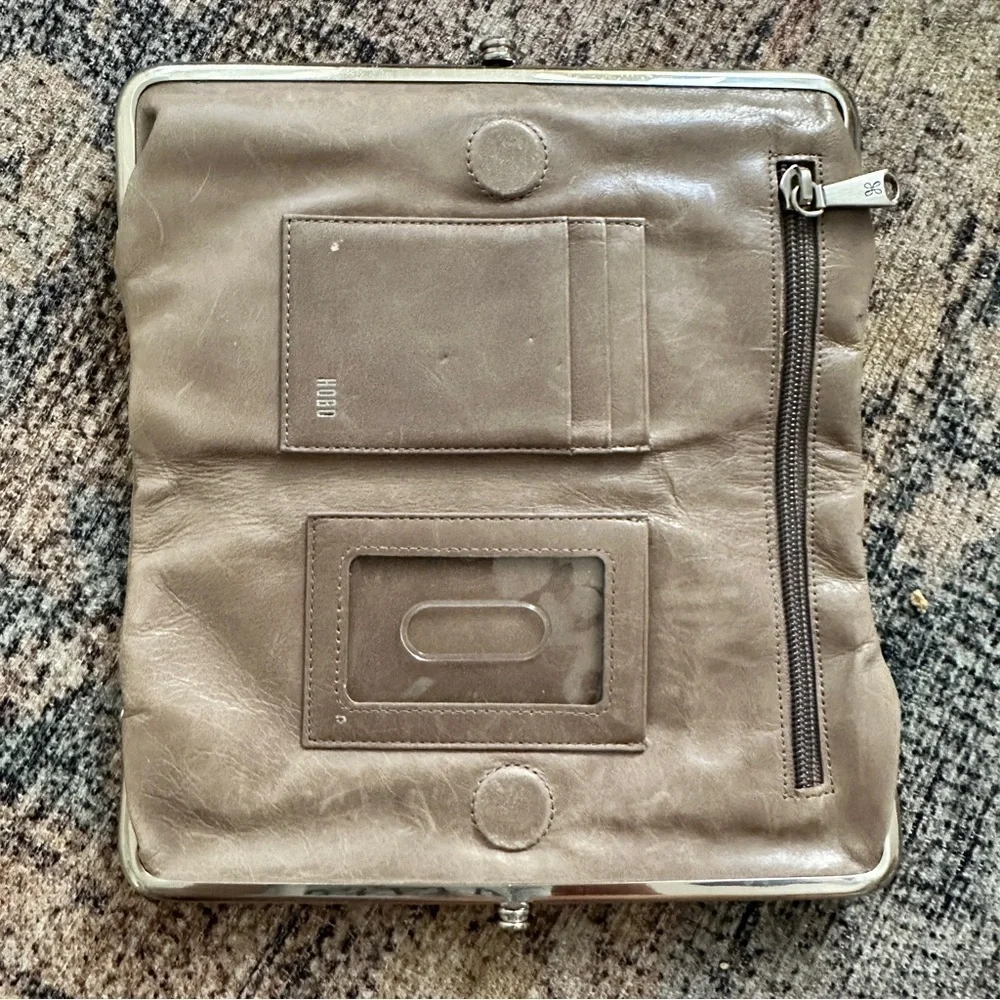 HOBO Taupe Leather Wallet